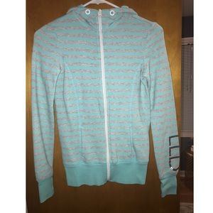 Blue Striped Aeropostale Zip-up Sweatshirt Size:XS